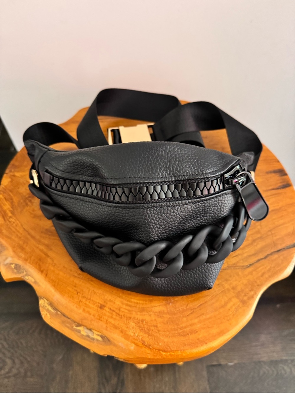 Signed by Dahliah Black Vegan Leather Fanny Pack Belt Bag